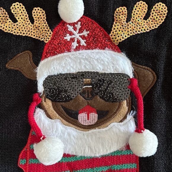 Blizzard Bay Christmas Pug Dog Sweater Medium Ugly Christmas Sweater - Picture 7 of 7